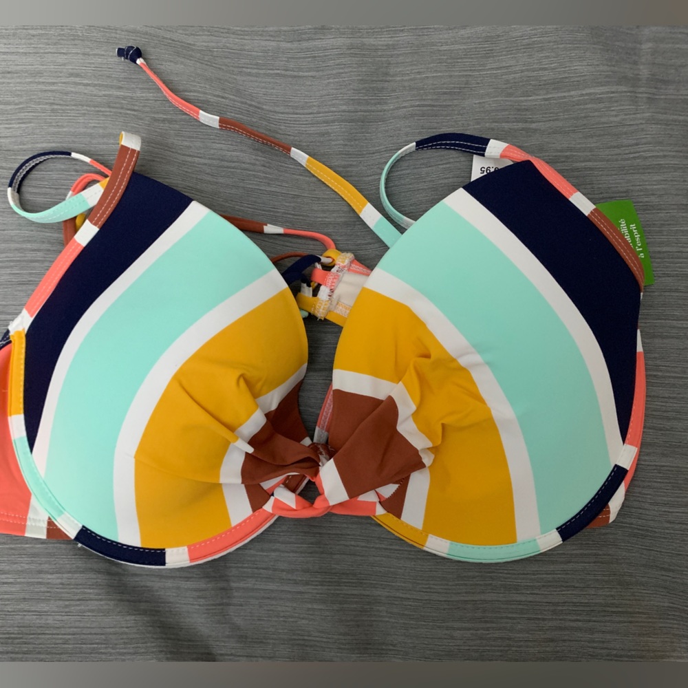 NWT La Vie En Rose Multicolor Bikini Top (US L)